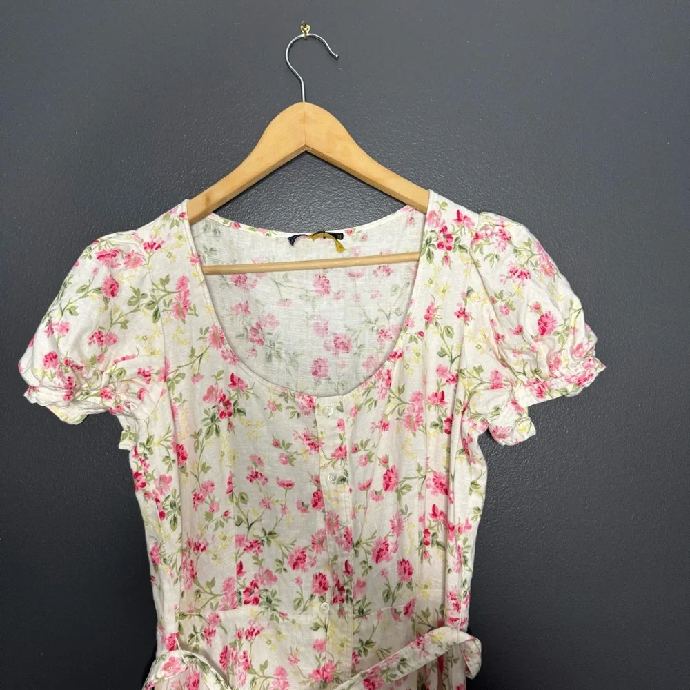 Polo Ralph Lauren Elizabeth Floral Short Sleeve Dress Short Puff Sleeves 8 - Picture 5 of 15